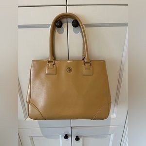 EUC Tory Burch Camel Robinson Tote Bag